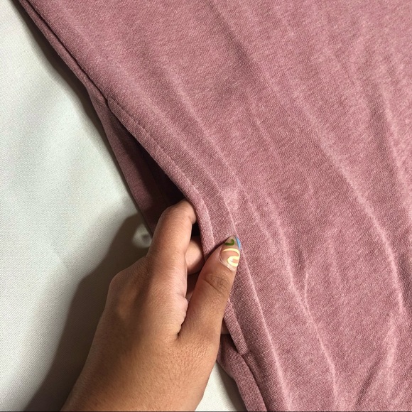 French Terry Long Balloon Sleeves Tunic Mini Dress - Picture 6 of 8